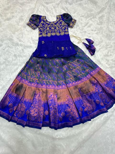 kids lehenga lichi silk Kids clothing manufacturers in Gujarat